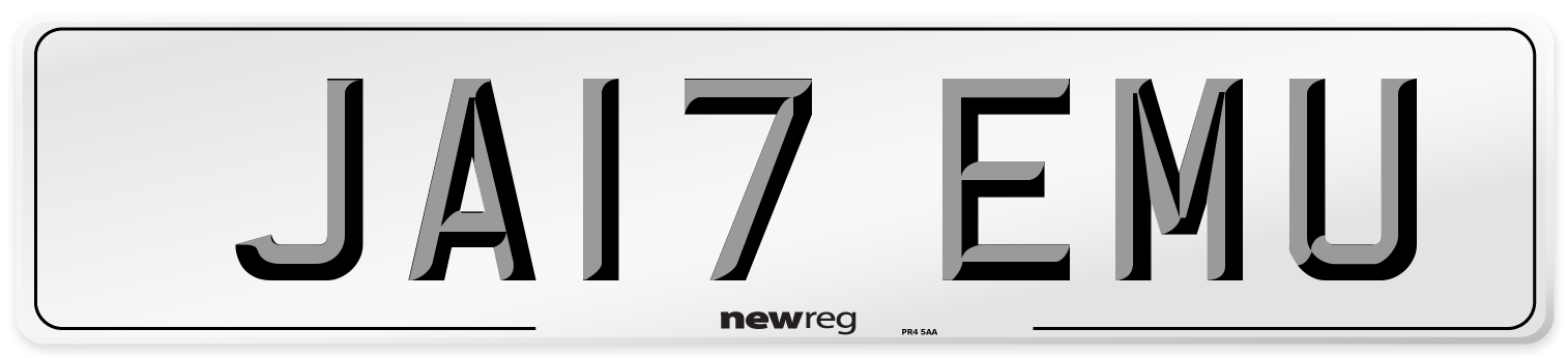 JA17 EMU Number Plate from New Reg